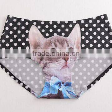 2017 Manufacturer Customized Your Own Brand Design Funny Cute 3D Print 95%Modal 5%Spandex Private Label Women Underwear photo-3