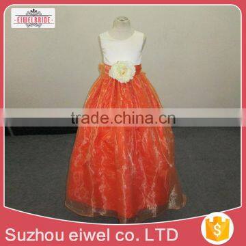 Orange Organza Flower Girl Dress