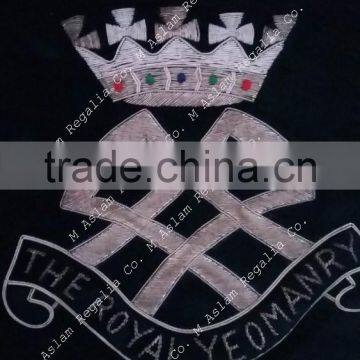 Hand Embroidery Bullion Wire Military Flag & Banner, HighLand Banner