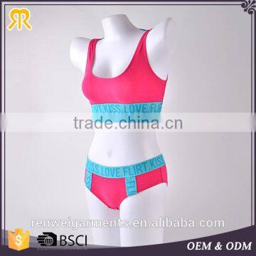 Custom yoga wear seamless youth ladies sports sexy bra and panties