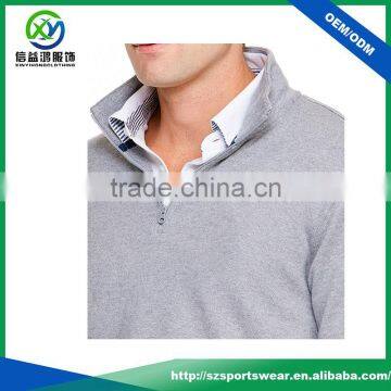 High Quality Custom Mens Grey Color 100% Cotton Plain Hoodie Windbreaker Pullover Jacket photo-2