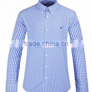 Small Checks Men's Long Sleeve Button-down Casual Shirt photo-3