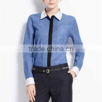 long sleeves pintuck formal shirt for women