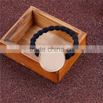 Zinc Based Alloy DIY Resin Mold For Jewelry Making Hair Ties Round Gold Plated & Black photo-3