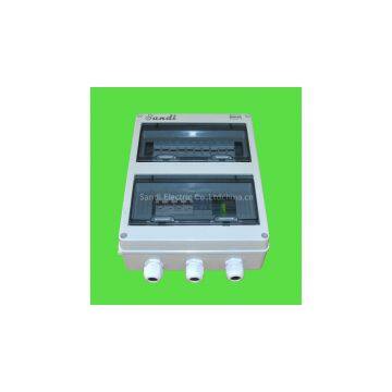 Solar combiner box 4 in 1 out with lightning protection, IP65 protection class