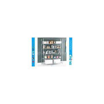 Folding Mesh Mobile Wire Shelving Silver for Cosmetic Display , 100kg Capacity