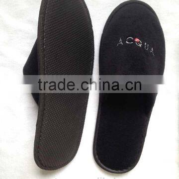 Custom Black Velvet Slippers Hotel EVA Slippers Hotel Bedroom Slippers