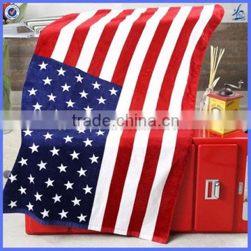 stock terry velour american flag beach towels