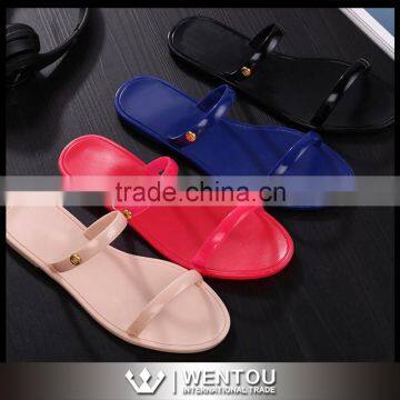 Wholesale Fashion PVC Two Strap Women Sandals