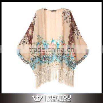 New Retro Chiffon Tassel Cardigan Bikini Cover Up