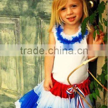 Fast shipping july 4th girls outfits pettiskirt wholesale children's boutique clothing classical ballet tutu chiffon skrit