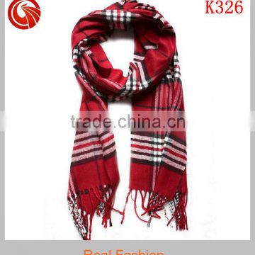 Newest High Quality Plaid Wool Silk Men Scarf