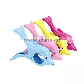 Original technique New style animals dolphins shape beach towel clip