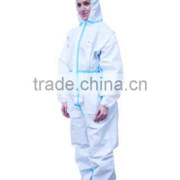 Disposable blue stris chemical resistant Coverall