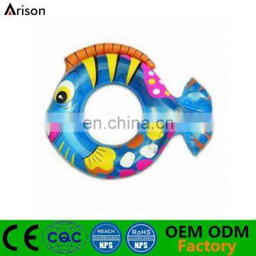PVC inflatable cheap beautiful fish shaped swim tube for kids' summer water toys