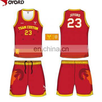 China Custom Sublimation Color Blue Red Yellow Basketball Jersey Uniforms Design photo-5