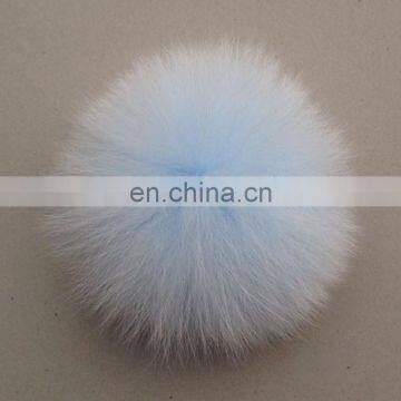 Cute big fox fur pompon hand made wholesale china factory supply