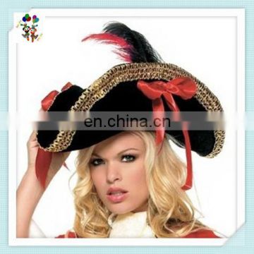 Women Halloween Party Cheap Fancy Black and Red Pirate Hats HPC-0267