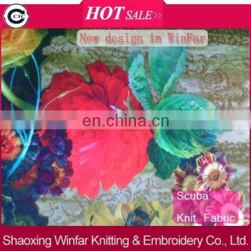 Shaoxing winfar Textile Stretch Spandex Polyester Digital Printing Fabric Knitted Scuba