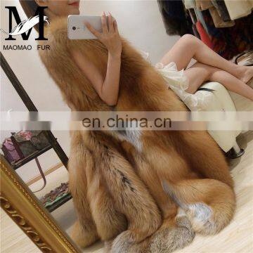 Real Red Fox Fur Vest Women's Fashion Waistcoat Luxurious Fur Vest Women Fox