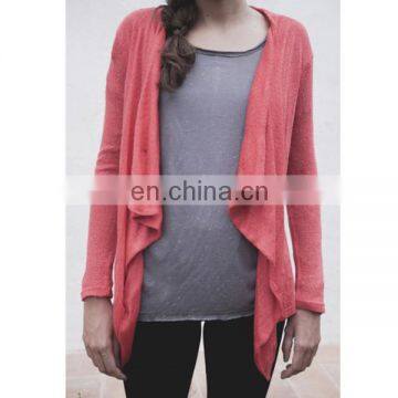 Hot selling Ruffles details women jersey knit jacket for spring