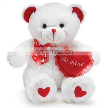 Valentine's Day gift white teddy bear with a red heart toy