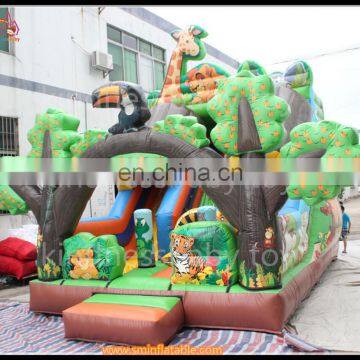 Inflatable slide, inflatable forest landslide, forest theme slide for outdoor