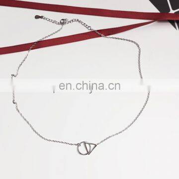 S925 Triangle Round Geometric Clavicle Necklace