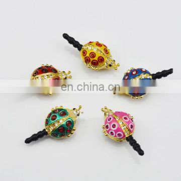 Funny decorated wholesale ladybug mobile earphone cell phone cute anti dust plug MCD-0082