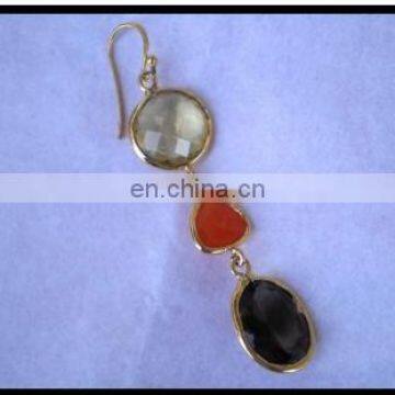 Fashion Deep Red & Black Stone Special Drop Dangle Earrings