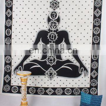 Lord Buddha Tapestry Bohemian Cotton Handmade Ethnic Queen Wall Hanging Beach Throw Bedspread