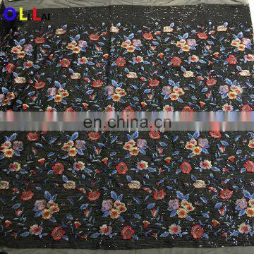 CRF0351 nice multi color guipure sequin lace fabric for ladies clothes
