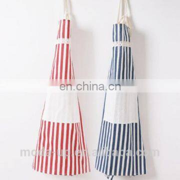 An apron with a striped print for adult