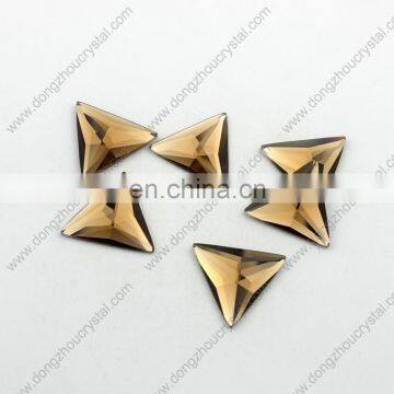 Triangle Shape Mirror Flatbacks In Light Topaz Shape