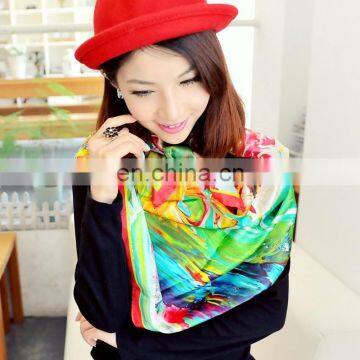 2015 New Style Fashion Design Woman Silk Digital Printedbig Square Accessory(SP1682B) photo-3