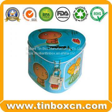 Metal Tin Coin Bank With Lock Saving Money Box for Gift photo-4