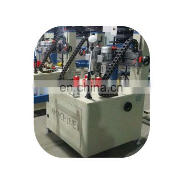 Automatic electric knurling machine and strip feeder for aluminum window and door