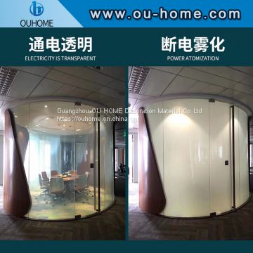 Electricity-on transparent power-off color-changing glass self-adhesive film