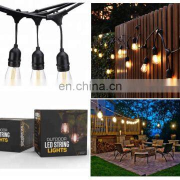 Outdoor String Lights Set E26 E27 E12 E14 S14 Edison Bulb Included Waterproof Connectable LED Commercial String Light photo-7