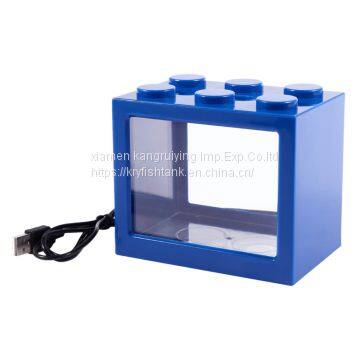 2020 New Product Lego Design Led Aquarium Plastic Fish Tank Wholesale