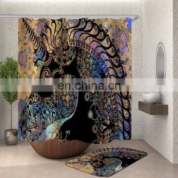 i@home sky horse colorful magical polyester fabric animal unicorn shower curtain bathroom with hooks