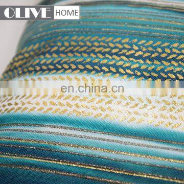 Fashionable Design Gold Stamping Ombre Striped Printing Cushion Pillow for Living Room photo-2