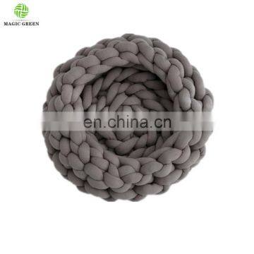 12 Colors Stock 100% COTTON SEAMLESS D2-3cm Machine Washable Roving Yarn Filled Tube Braid Hand Knit Pet Plaid House Bed photo-6