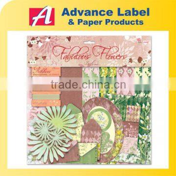 DIY Craft Set Green & Brown Lovely Fabulous Flowers Scrapbook Kit