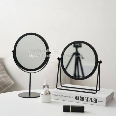 Wall Mounted Round Moon Mirror With Shelf Hanging Storage Display Glass Mirror Wall Decor for BathRoom photo-3