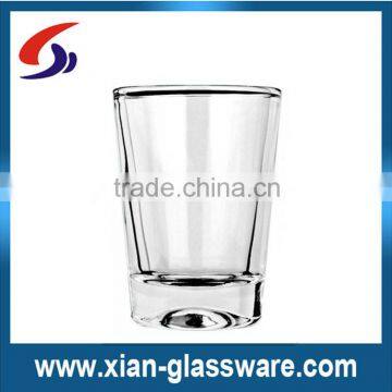 Promotional wholesale high quality clear thick bottom glass water cup/drinking glass/glass cup set for home