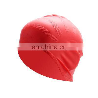 Hot Selling Waterproof Ear Protection Bulle Head Swimming Cap Printable Logo Adult Silicone Dropshipping