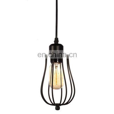 Vintage Industrial Pendant Light Loft Iron Art Cage Black Hanging Lamp For Dining Room Kitchen