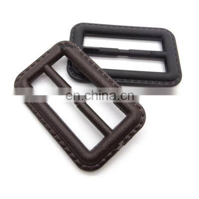 Rectangular Brown Black Custom Waterproof Genuine Leather Covered Belt Buckles photo-4