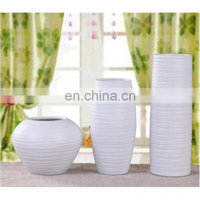 Chinese Style Big Size Ceramic Floor White Large Caliber Pottery Flower Vase photo-2